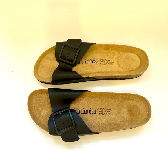 Project Cloud Black Leather sandals size 7.5 - Picture 2 of 4